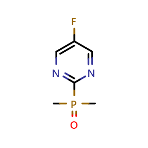 Chemical structure of (5-fluoropyrimidin-2-yl)dimethylphosphine oxide , CAS 2749397-84-8, AChemBlock U141678