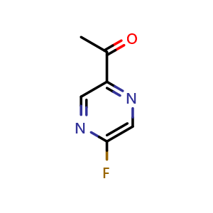 Chemical structure of 1-(5-fluoropyrazin-2-yl)ethan-1-one , CAS 2748262-10-2, AChemBlock U141692