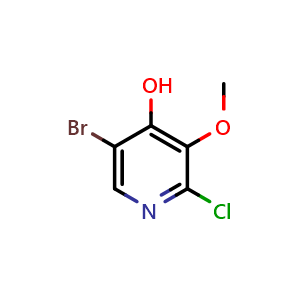 Chemical structure of 5-bromo-2-chloro-3-methoxypyridin-4-ol , CAS 2748453-67-8, AChemBlock U141701