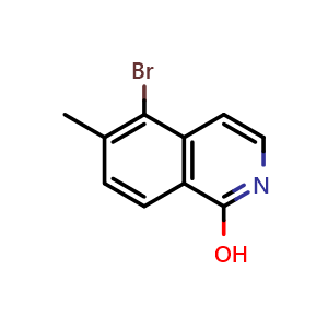 Chemical structure of 5-bromo-6-methylisoquinolin-1-ol , CAS 2749772-41-4, AChemBlock U141704