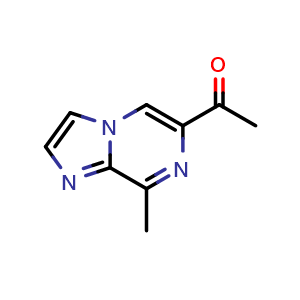 Chemical structure of 1-(8-methylimidazo[1,2-a]pyrazin-6-yl)ethan-1-one , CAS 2752741-61-8, AChemBlock U141706