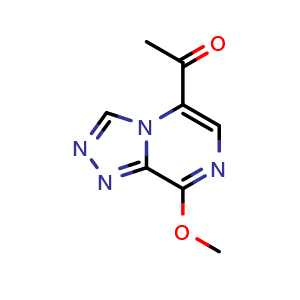 Chemical structure of 1-(8-methoxy-[1,2,4]triazolo[4,3-a]pyrazin-5-yl)ethan-1-one , CAS 2752213-94-6, AChemBlock U141707