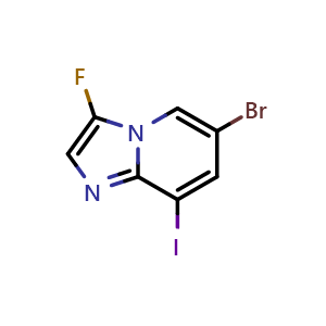 Chemical structure of 6-Bromo-3-fluoro-8-iodoimidazo[1,2-a]pyridine , CAS 2387598-54-9, AChemBlock U141712