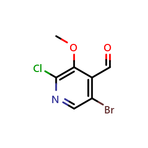 Chemical structure of 5-bromo-2-chloro-3-methoxyisonicotinaldehyde , CAS 2741530-67-4, AChemBlock U141715