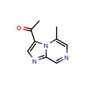 Chemical structure of 1-(5-methylimidazo[1,2-a]pyrazin-3-yl)ethan-1-one , CAS 2748287-95-6, AChemBlock U141717