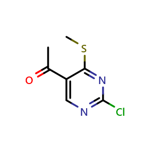 Chemical structure of 1-(2-chloro-4-(methylthio)pyrimidin-5-yl)ethan-1-one , CAS 2748261-97-2, AChemBlock U141723