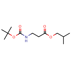 Chemical structure of Isobutyl 3-(tert-butoxycarbonylamino)propanoate , CAS 2708287-08-3, AChemBlock U141730