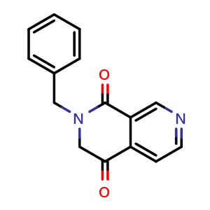 Chemical structure of 2-Benzyl-2,3-dihydro-2,7-naphthyridine-1,4-dione , CAS 2708287-46-9, AChemBlock U141731
