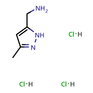 Chemical structure of 5-(Aminomethyl)-3-methylpyrazole Trihydrochloride , AChemBlock U141738