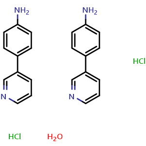 Chemical structure of 4-(3-Pyridyl)aniline dihydrochloride Hemihydrate , AChemBlock U141740