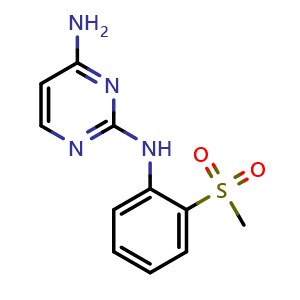Chemical structure of N2-[2-(Methylsulfonyl)phenyl]pyrimidine-2,4-diamine , CAS 2135339-91-0, AChemBlock U141753
