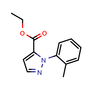 Chemical structure of ethyl 1-(o-tolyl)-1H-pyrazole-5-carboxylate , CAS 2802676-13-5, AChemBlock U141773