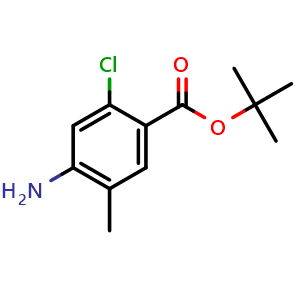 Chemical structure of tert-Butyl 4-Amino-2-chloro-5-methylbenzoate , CAS 2135339-59-0, AChemBlock U141781