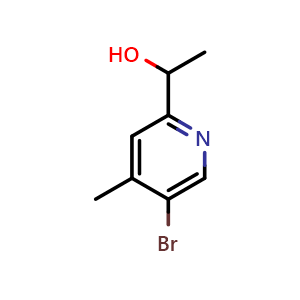 Chemical structure of 1-(5-bromo-4-methylpyridin-2-yl)ethan-1-ol , CAS 2819881-67-7, AChemBlock U141792