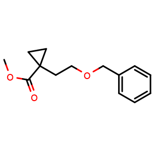 Chemical structure of Methyl 1-[2-(Benzyloxy)ethyl]cyclopropanecarboxylate , CAS 2284871-35-6, AChemBlock U141799