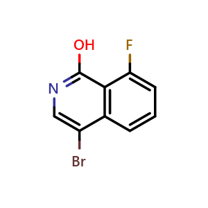 Chemical structure of 4-bromo-8-fluoroisoquinolin-1-ol , CAS 2138201-55-3, AChemBlock U141804