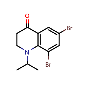 Chemical structure of 6,8-Dibromo-1-isopropyl-2,3-dihydroquinolin-4(1H)-one , CAS 2306369-54-8, AChemBlock U141828