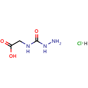 Chemical structure of 2-(Hydrazinecarboxamido)acetic acid hydrochloride , CAS 2306370-04-5, AChemBlock U141829