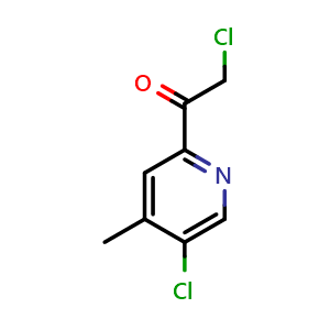 Chemical structure of 2-chloro-1-(5-chloro-4-methylpyridin-2-yl)ethan-1-one , CAS 2742924-63-4, AChemBlock U141849
