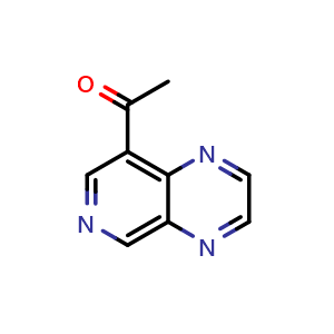 Chemical structure of 1-(pyrido[3,4-b]pyrazin-8-yl)ethan-1-one , CAS 2739836-83-8, AChemBlock U141856