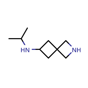 Chemical structure of N-isopropyl-2-azaspiro[3.3]heptan-6-amine , CAS 2749711-35-9, AChemBlock U141859