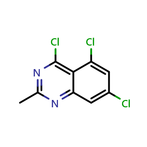 Chemical structure of 4,5,7-trichloro-2-methylquinazoline , CAS 2751748-26-0, AChemBlock U141867