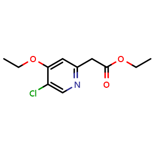 Chemical structure of Ethyl 5-Chloro-4-ethoxypyridine-2-acetate , CAS 2375195-94-9, AChemBlock U141875