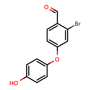 Chemical structure of 2-bromo-4-(4-hydroxyphenoxy)benzaldehyde , CAS 2748264-12-0, AChemBlock U141877