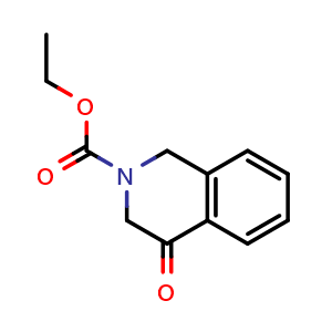 Chemical structure of Ethyl 4-Oxo-3,4-dihydroisoquinoline-2(1H)-carboxylate , CAS 2306369-37-7, AChemBlock U141892