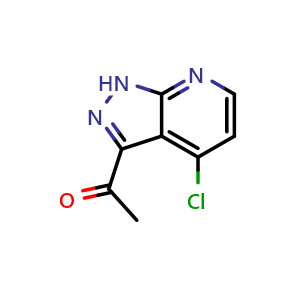 Chemical structure of 1-(4-chloro-1H-pyrazolo[3,4-b]pyridin-3-yl)ethan-1-one , CAS 2752020-26-9, AChemBlock U141904