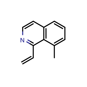 Chemical structure of 8-methyl-1-vinylisoquinoline , CAS 2739935-13-6, AChemBlock U141919