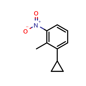 Chemical structure of 1-cyclopropyl-2-methyl-3-nitrobenzene , CAS 2748632-99-5, AChemBlock U141923