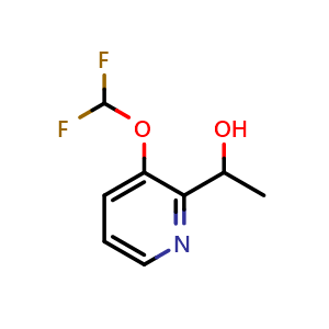 Chemical structure of 1-(3-(difluoromethoxy)pyridin-2-yl)ethan-1-ol , AChemBlock U141942