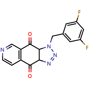 Chemical structure of 3-(3,5-Difluorobenzyl)-3H-[1,2,3]triazolo[4,5-g]isoquinoline-4,9(3aH,9aH)-dione , AChemBlock U141953