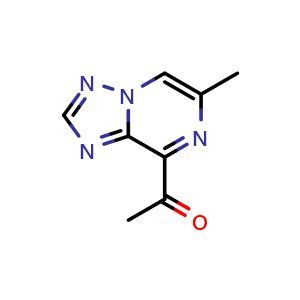 Chemical structure of 1-(6-methyl-[1,2,4]triazolo[1,5-a]pyrazin-8-yl)ethan-1-one , CAS 2748453-34-9, AChemBlock U141965