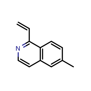 Chemical structure of 6-methyl-1-vinylisoquinoline , CAS 2753370-43-1, AChemBlock U141969