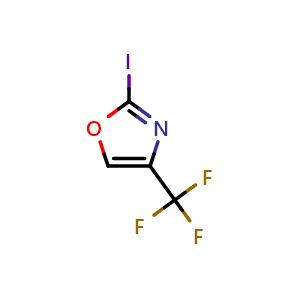 Chemical structure of 2-Iodo-4-(trifluoromethyl)oxazole , CAS 1600887-91-9, AChemBlock U141990