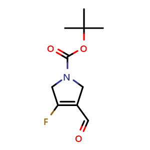 Chemical structure of 1-Boc-4-fluoro-2,5-dihydropyrrole-3-carbaldehyde , CAS 2568131-04-2, AChemBlock U141991