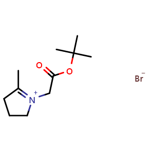 Chemical structure of 1-[2-(tert-Butoxy)-2-oxoethyl]-5-methyl-3,4-dihydro-2H-pyrrolium bromide , CAS 2086689-85-0, AChemBlock U141996