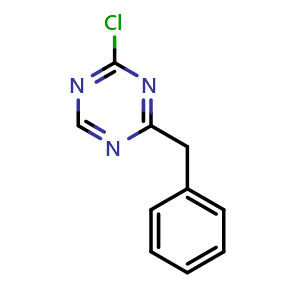Chemical structure of 2-Benzyl-4-chloro-1,3,5-triazine , CAS 2306369-69-5, AChemBlock U142005