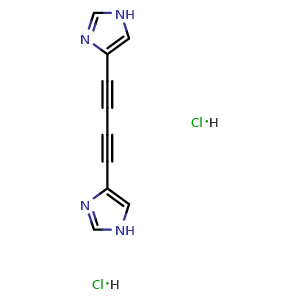 Chemical structure of 1,4-Di(4-imidazolyl)-1,3-butadiyne dihydrochloride , CAS 2155875-04-8, AChemBlock U142008