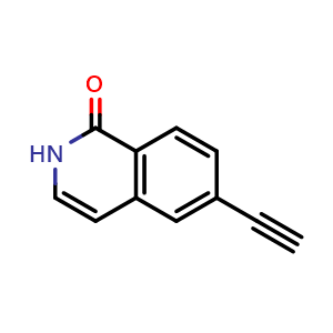 Chemical structure of 6-ethynylisoquinolin-1(2H)-one , CAS 2739950-20-8, AChemBlock U142017