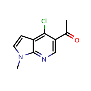 Chemical structure of 1-(4-Chloro-1-methyl-1H-pyrrolo[2,3-b]pyridin-5-yl)ethan-1-one , CAS 2741534-27-8, AChemBlock U142026