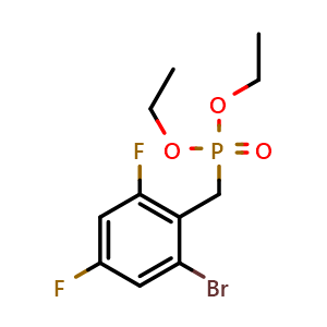 Chemical structure of diethyl (2-bromo-4,6-difluorobenzyl)phosphonate , CAS 2751998-84-0, AChemBlock U142044