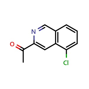 Chemical structure of 1-(5-chloroisoquinolin-3-yl)ethan-1-one , CAS 2751283-29-9, AChemBlock U142046