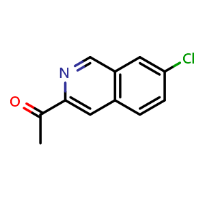 Chemical structure of 1-(7-chloroisoquinolin-3-yl)ethan-1-one , CAS 2733732-39-1, AChemBlock U142048