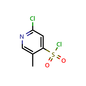 Chemical structure of 2-chloro-5-methylpyridine-4-sulfonyl chloride , CAS 2760914-78-9, AChemBlock U142050