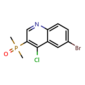 Chemical structure of (6-Bromo-4-chloroquinolin-3-yl)dimethylphosphine oxide , CAS 2748629-37-8, AChemBlock U142087