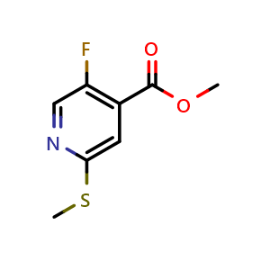 Chemical structure of methyl 5-fluoro-2-(methylthio)isonicotinate , CAS 2749713-17-3, AChemBlock U142113