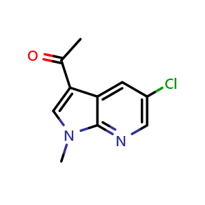 Chemical structure of 1-(5-chloro-1-methyl-1H-pyrrolo[2,3-b]pyridin-3-yl)ethan-1-one , CAS 2742913-15-9, AChemBlock U142122